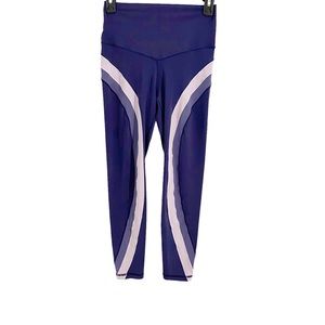 Aerie Chill Play Move Shades Of Purple Active Cropped Leggings, Size Medium